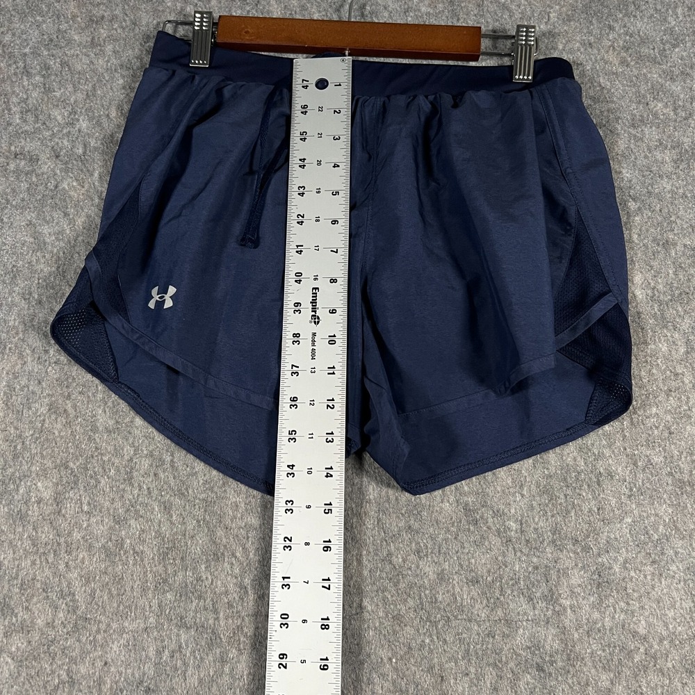 Under Armour Women's Athletic Shorts Size Medium Navy Blue Heatgear Loose Fit - Picture 5 of 6
